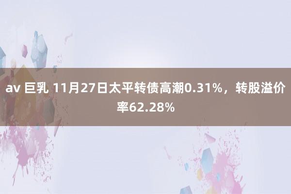 av 巨乳 11月27日太平转债高潮0.31%，转股溢价率62.28%