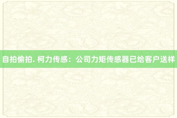 自拍偷拍. 柯力传感：公司力矩传感器已给客户送样