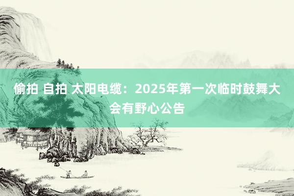 偷拍 自拍 太阳电缆：2025年第一次临时鼓舞大会有野心公告