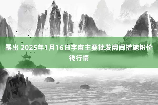 露出 2025年1月16日宇宙主要批发阛阓措施粉价钱行情